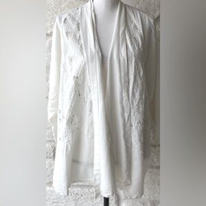 FREE PEOPLE Sz XS Intimately Free Line Eyelet Lace Cotton Open Front Kimono
